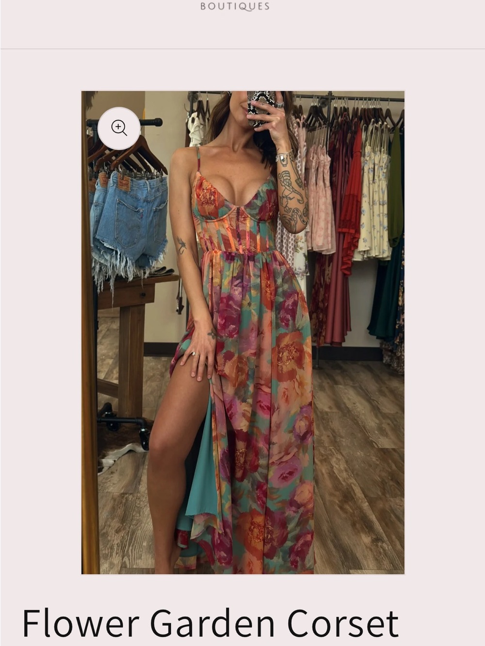 Flower Garden Corset Maxi Dress - Multi Floral